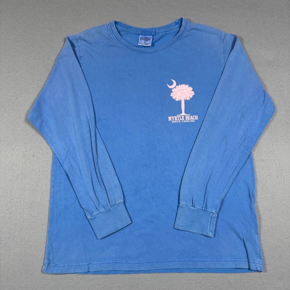 U.S. Vintage Myrtle Beach South Carolina Long Sleeve Graphic T-Shirt Blue Men L